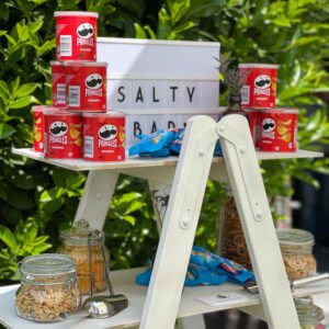 Snacks und Layout für mobilen Sektempfang bei Hochzeit